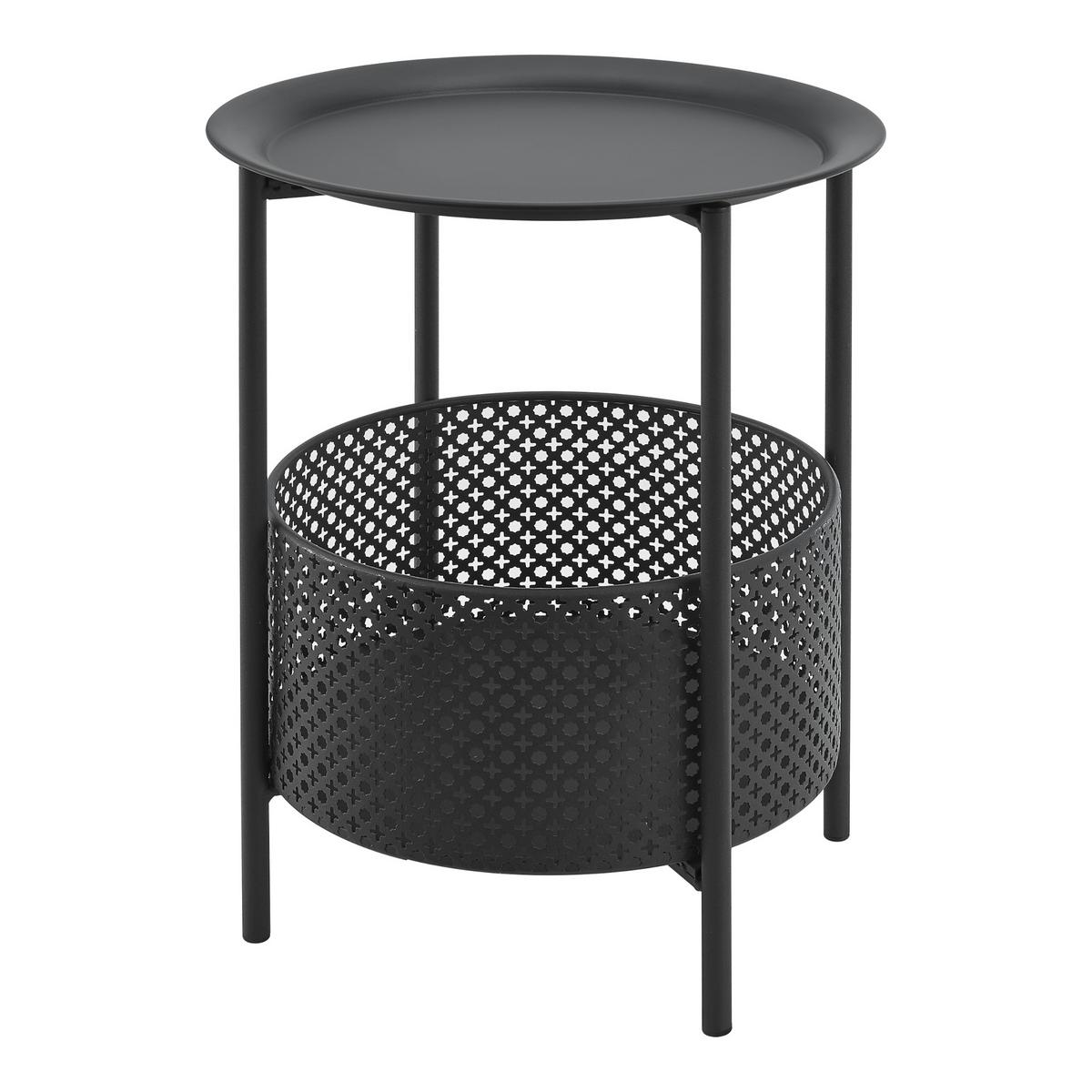 BEISTELLTISCH Kruibeke - Schwarz, Holzwerkstoff (25/25/46cm) - [en.casa]