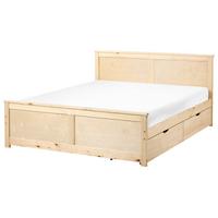 BETT mit 2 Schubladen 140/200 cm Kiefernholz Hellbraun Dauphin - Hellbraun, Holz (140/200cm) - Beliani