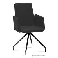 ARMLEHNSTUHL (2er-Set) Detana 52x92x60 Schwarz/Anthrazit - Anthrazit/Schwarz, Kunststoff (60/92/52cm) - 58aufmkessel