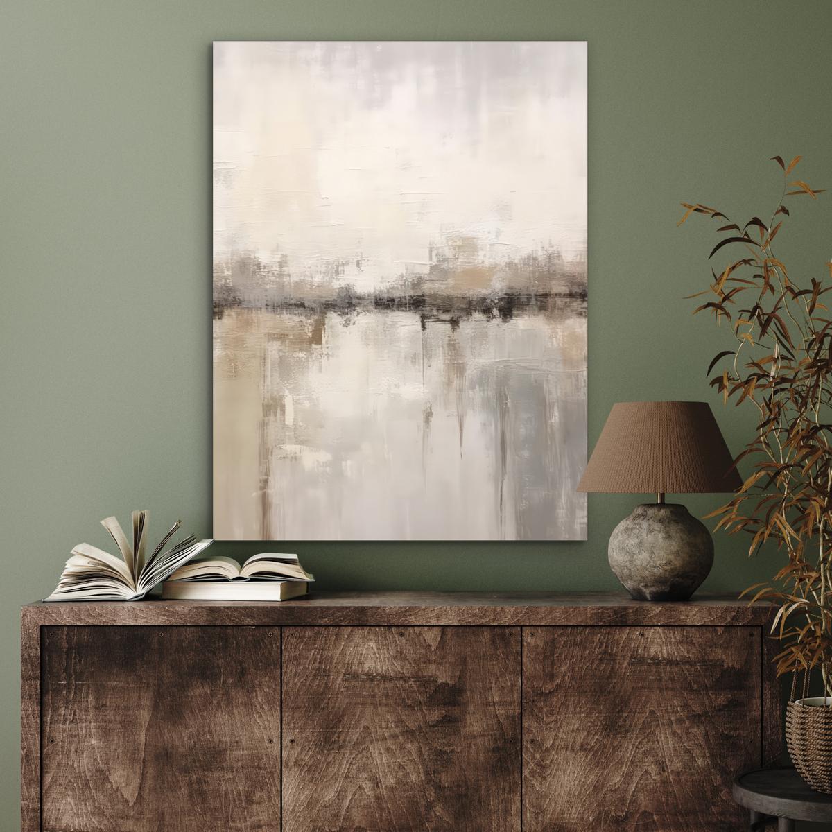 METALLBILD Moderne Kunst - Abstrakt - Beige 60x80 cm - Beige, Metall (60/80cm) - MuchoWow
