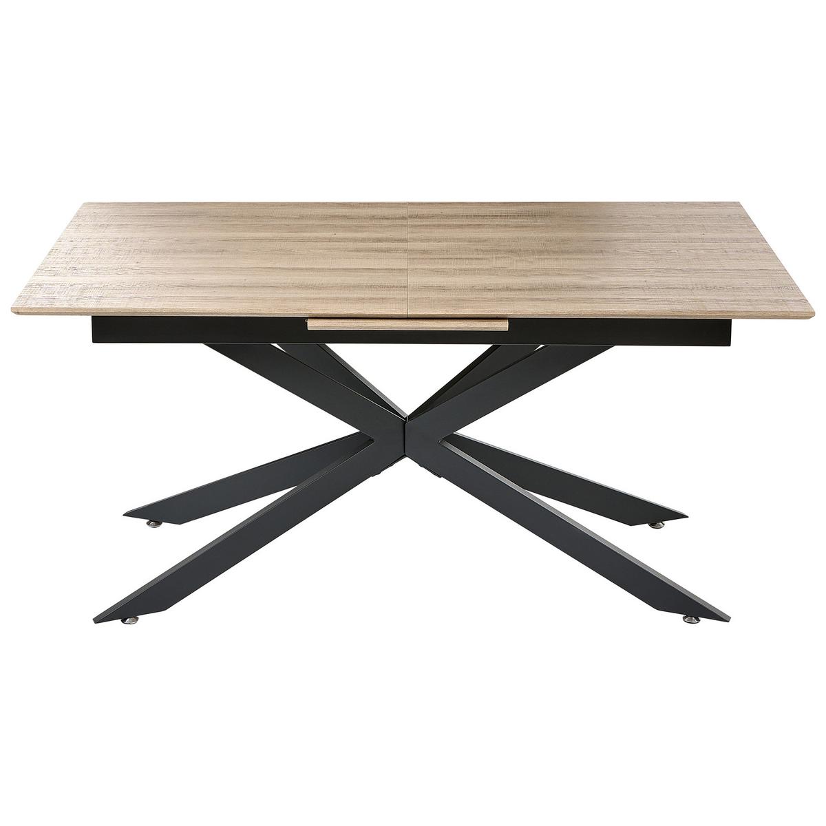 ESSTISCH Hellbraun 160-200/90 cm Finley - Hellbraun, Holzwerkstoff (160/90/75cm) - Beliani