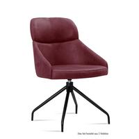 ESSZIMMERSTUHL drehbar (2er-Set) Dorian 52x82x63 Schwarz/Marsala - Brombeere/Schwarz, Kunststoff (63/82/52cm) - 58aufmkessel