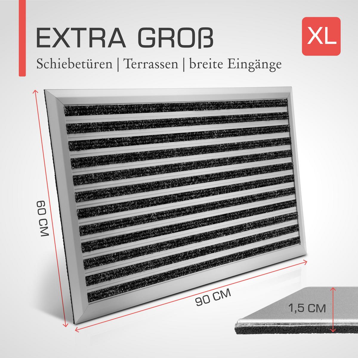 ALU-FUSSMATTE AluGant DL - Silberfarben, Metall (90/60cm) - BoMoe