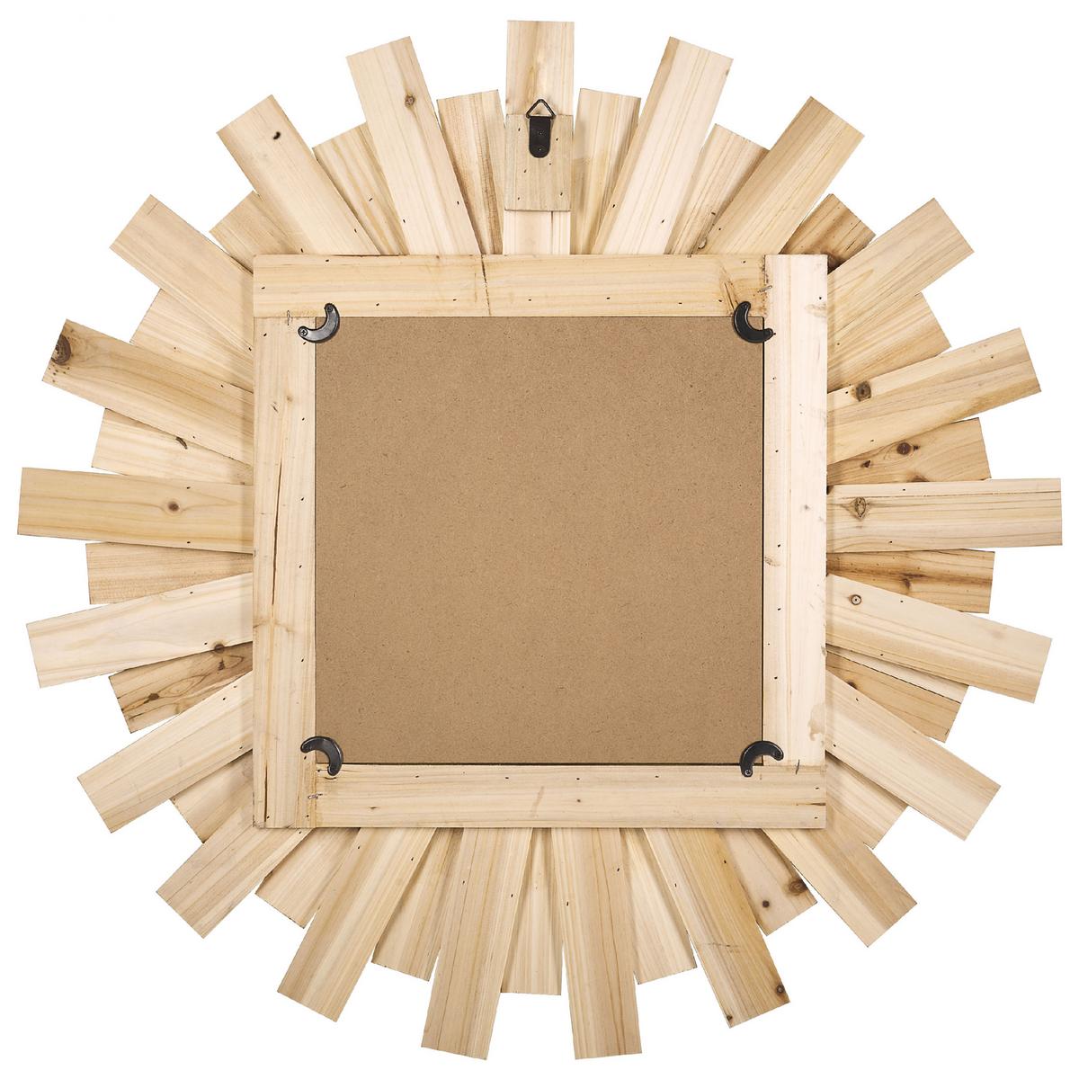 WANDSPIEGEL Tannenholz mehrfarbig Sonnenform 75 cm Tampico - Hellbraun/Multicolor, Holz (75/75/2cm) - Beliani