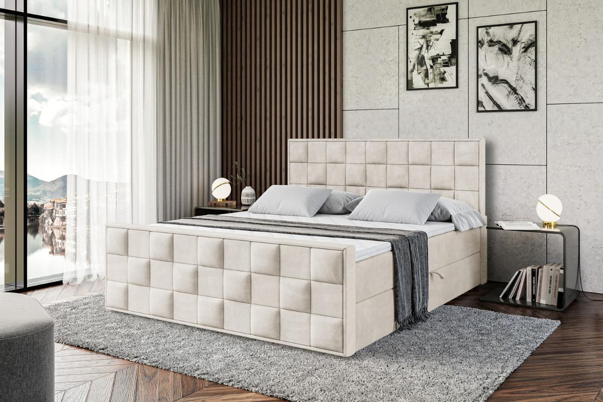 BOXBETT ZAFIRA - 140x200 - H4 - Ecru - Ecru, Holzwerkstoff (140/200cm) - ALTDECOR