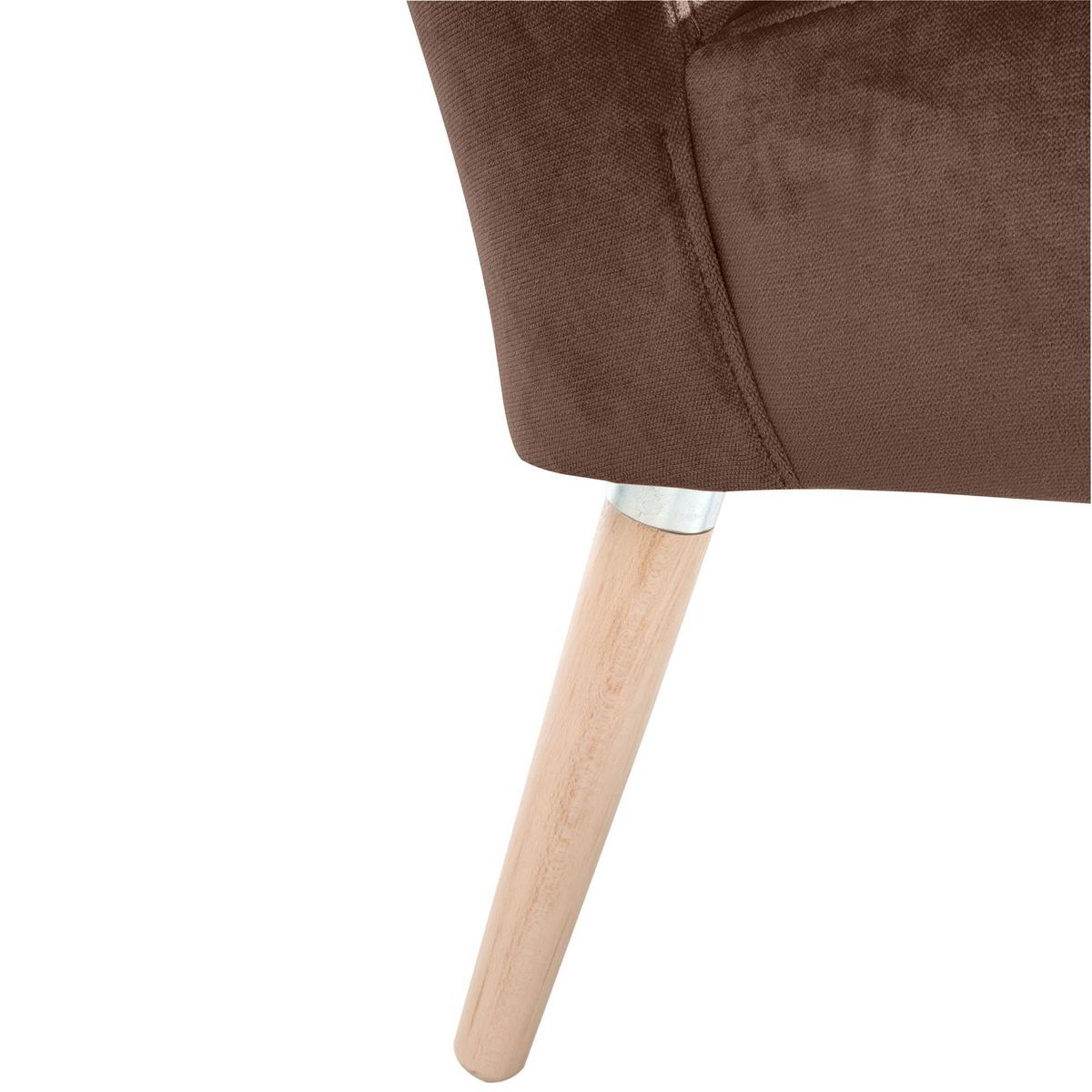 SESSEL Kassi Bezug Samtvelours Buche natur / braun - Braun, Kunststoff (69/80/68cm) - 58aufmkessel