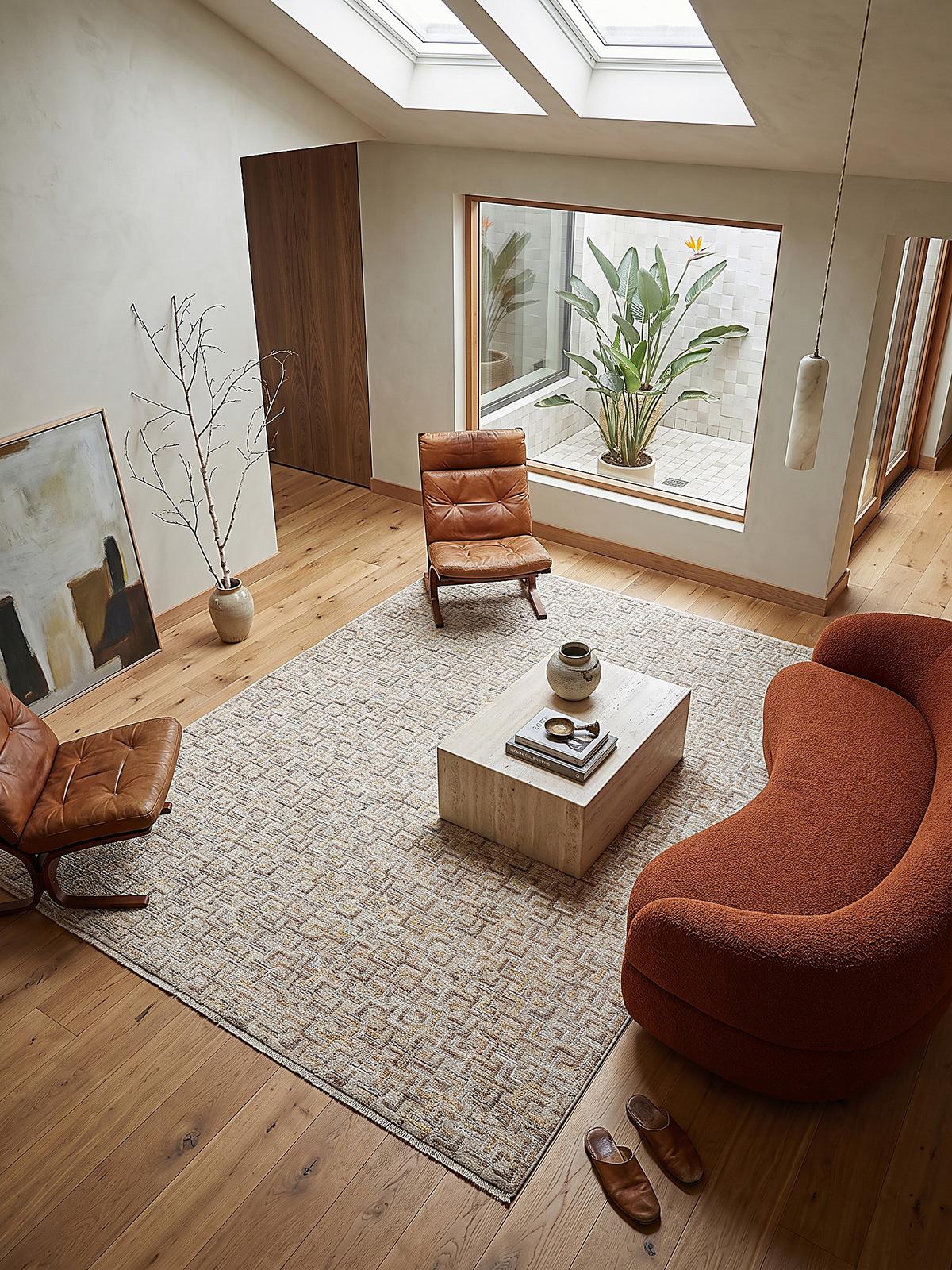 TEPPICH Kurzflor, mit Fransen, EWENNY, in Natur, Mosaik, 200 x 300 cm - Beige, Textil (200/300cm) - KADIMA DESIGN