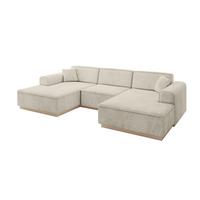 WOHNLANDSCHAFT IREA-U1 - 303x171x83 cm Dunkelgrau - Ecru, Holzwerkstoff/Textil (303/83/171cm) - ALTDECOR