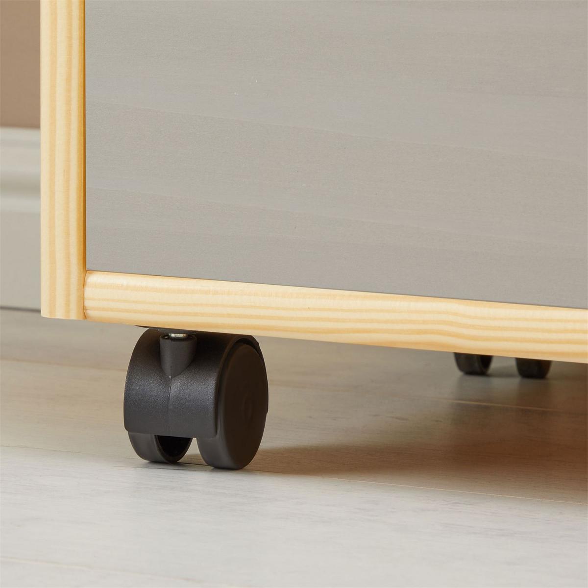 ROLLCONTAINER LAGOS - Naturfarben/Grau, Holz (35/65/40cm) - IDIMEX