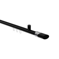 GARDINENSTANGE INNENLAUF Sonius Verano 140 cm, 1-läufig, 20 mm Ø Schwarz - Chromfarben/Schwarz, Metall (140cm) - INTERDECO