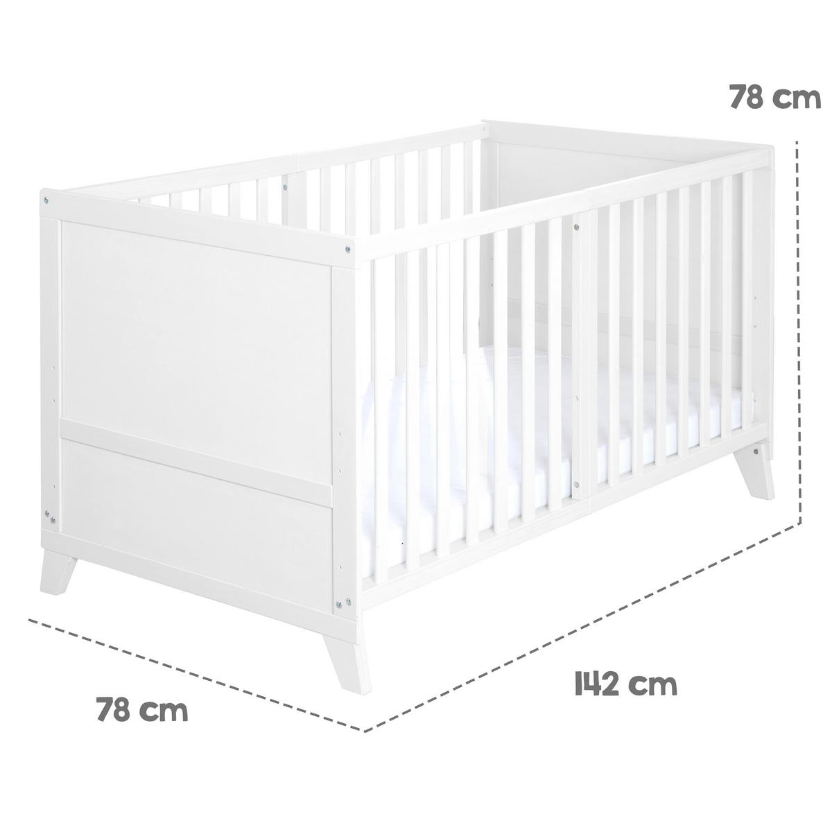 BABYBETTSET 'Wooland Buddies' 70 x 140 inkl. kompletter Ausstattung - Weiß / Pastellgrün - Weiß, Holz (70/140cm) - Roba