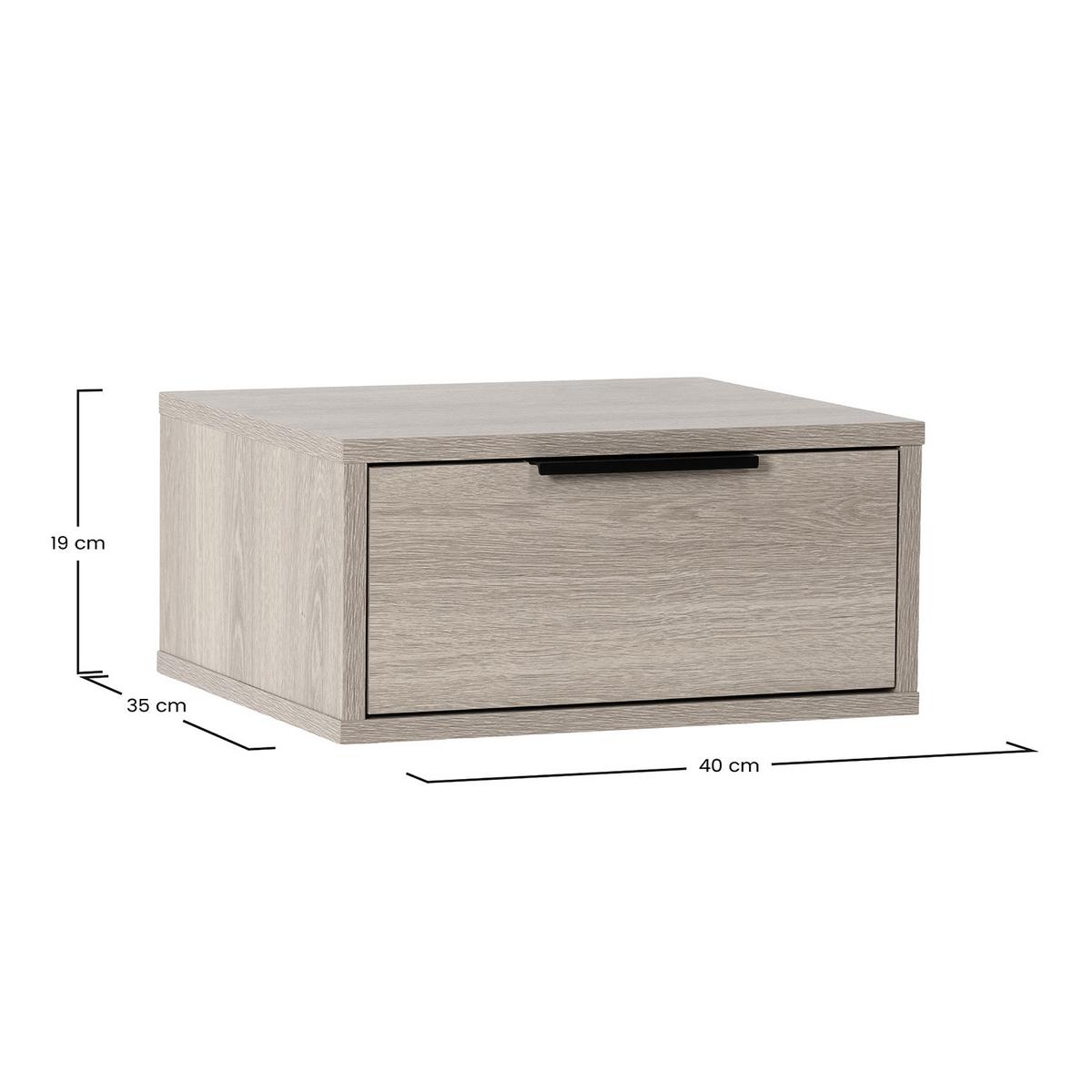 NACHTTISCHE schwebende – Set aus 2 schewebende Nachttischen Eichenfarbe - Honigeiche, Holzwerkstoff (40/19/35cm) - VS Venta-stock