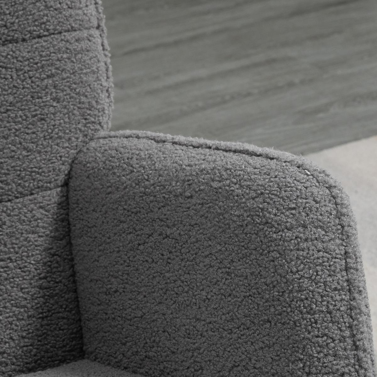 SCHAUKELSTUHL Sessel Relaxsessel bis 120 kg, Polyester, Grau 92x71x101cm - Dunkelgrau/Naturfarben, Buchenholz/Textil (98/101/71cm) - HOMCOM