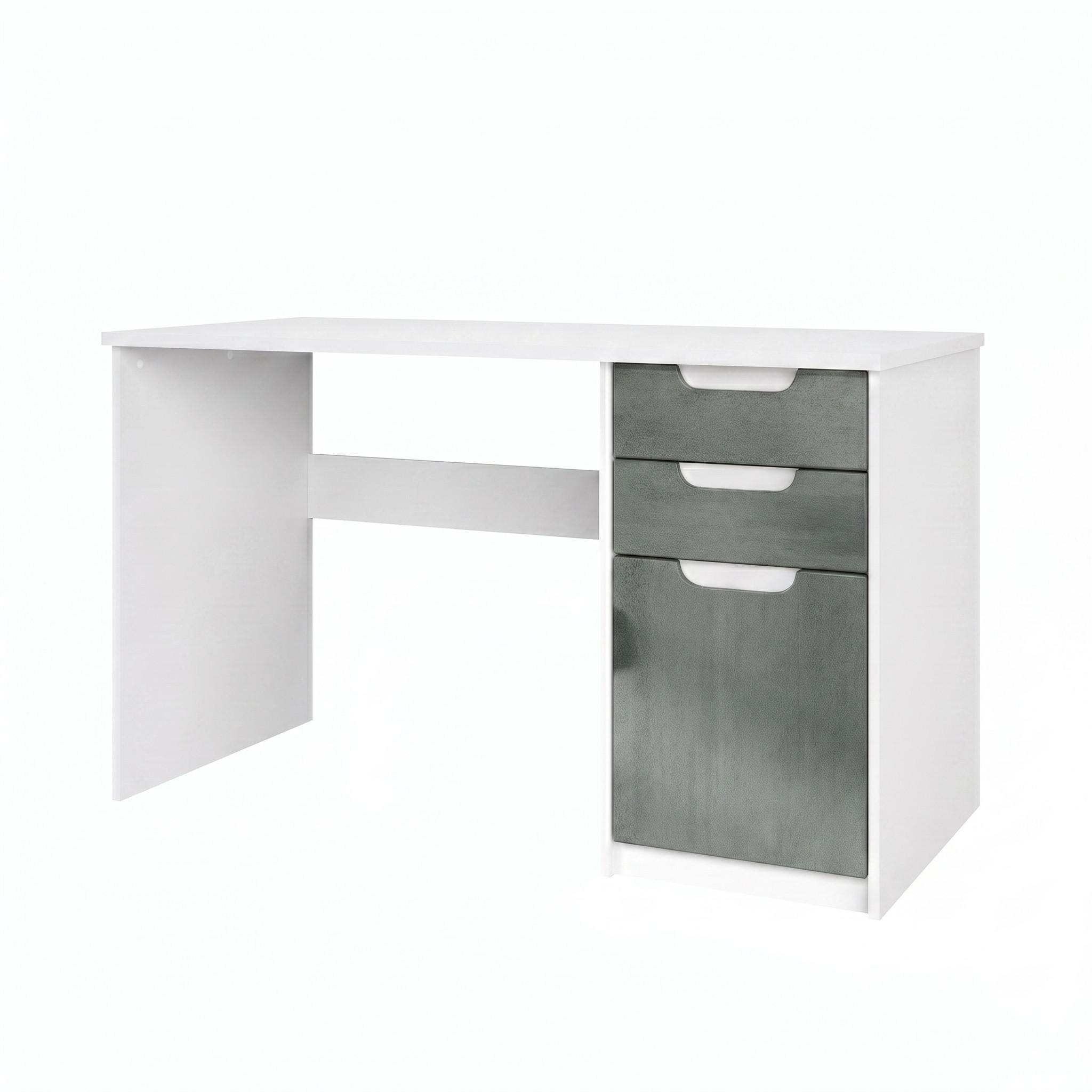SCHREIBTISCH Logan Fronten in Beton Dunkel Optik - Dunkelgrau, Holzwerkstoff (60/129/76cm) - Vladon