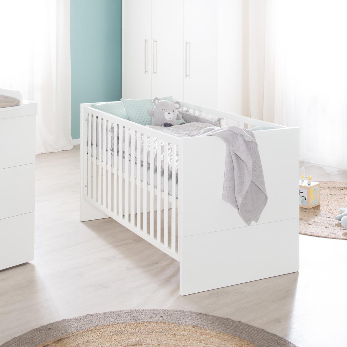 BABYZIMMER-SET Kimi 3-teilig - Silberfarben/Weiß, Holzwerkstoff/Metall (138/195/52.5cm) - Roba