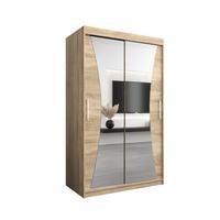 SCHWEBETÜRENSCHRANK 200/120/62 2-türig - Silberfarben/Sonoma Eiche, Holz/Kunststoff (120/200/62cm) - MÖBEL KRYSPOL