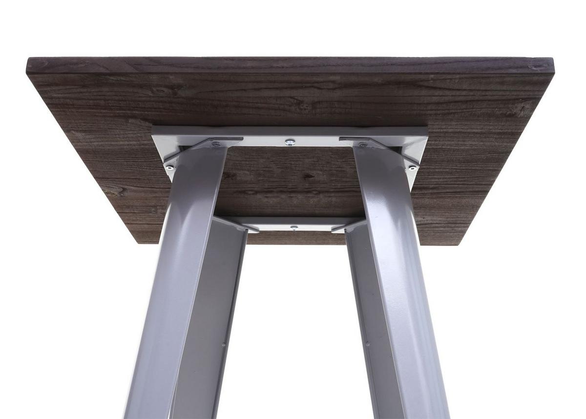 STEHTISCH INKL. HOLZ-TISCHPLATTE rechteck Grau - Grau, Holz (60/60/107cm) - MCW