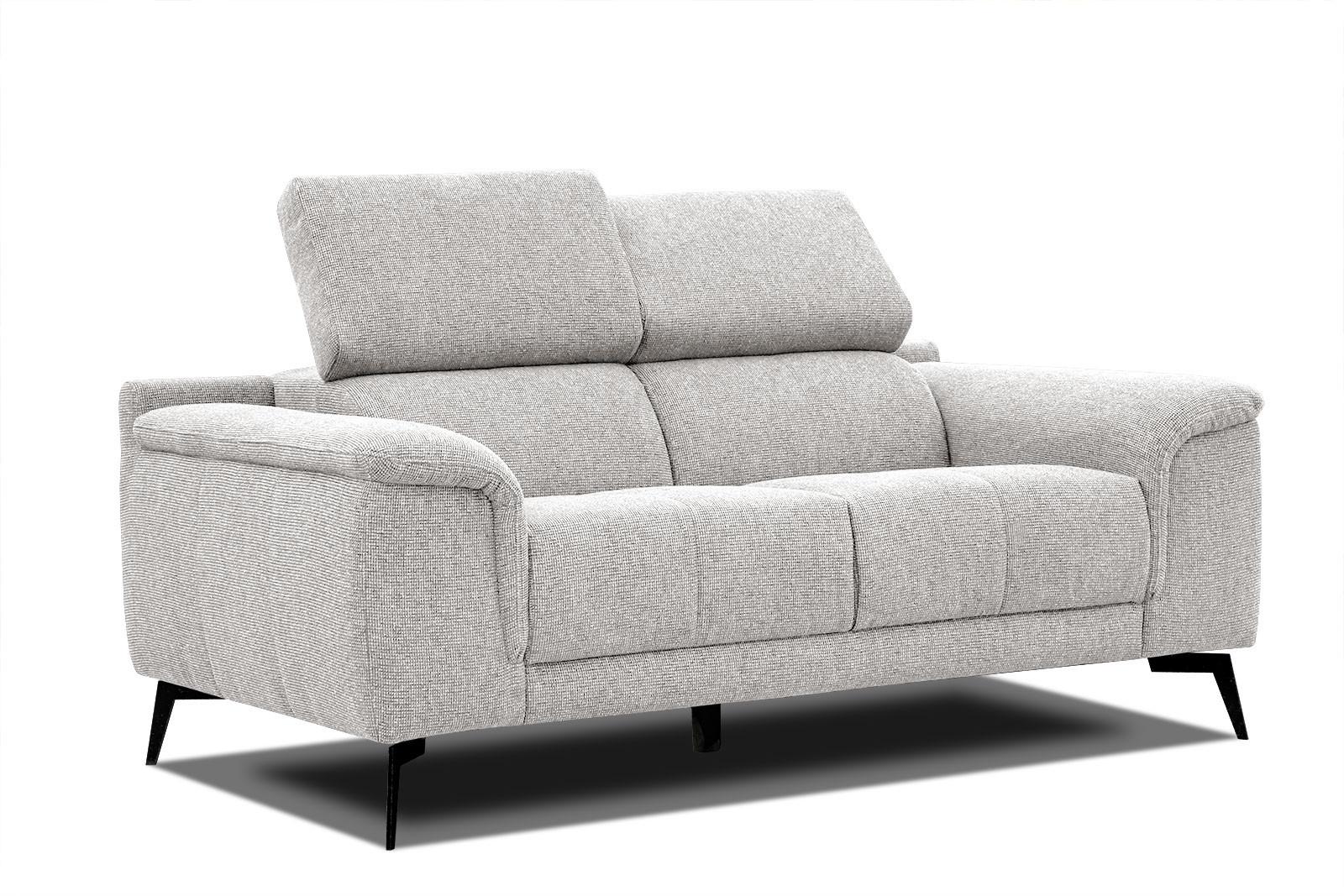 SOFA FIERO 2-Sitzer, hellgrau - Hellgrau/Schwarz, Holzwerkstoff/Textil (170/82/103cm) - Wozimo