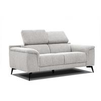 SOFA FIERO 2-Sitzer, hellgrau - Hellgrau/Schwarz, Holzwerkstoff/Textil (170/82/103cm) - Wozimo