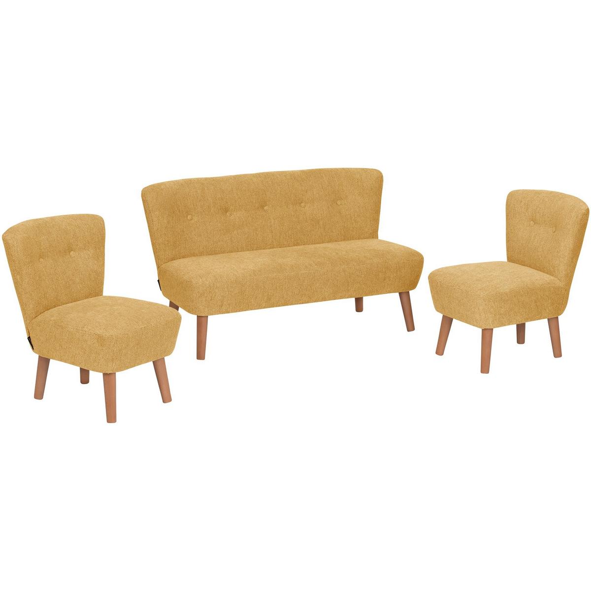 KINDERSOFA 2-Sitzer Katya Flachgewebe gelb - Gelb, Kunststoff (97/54/50cm) - 58aufmkessel