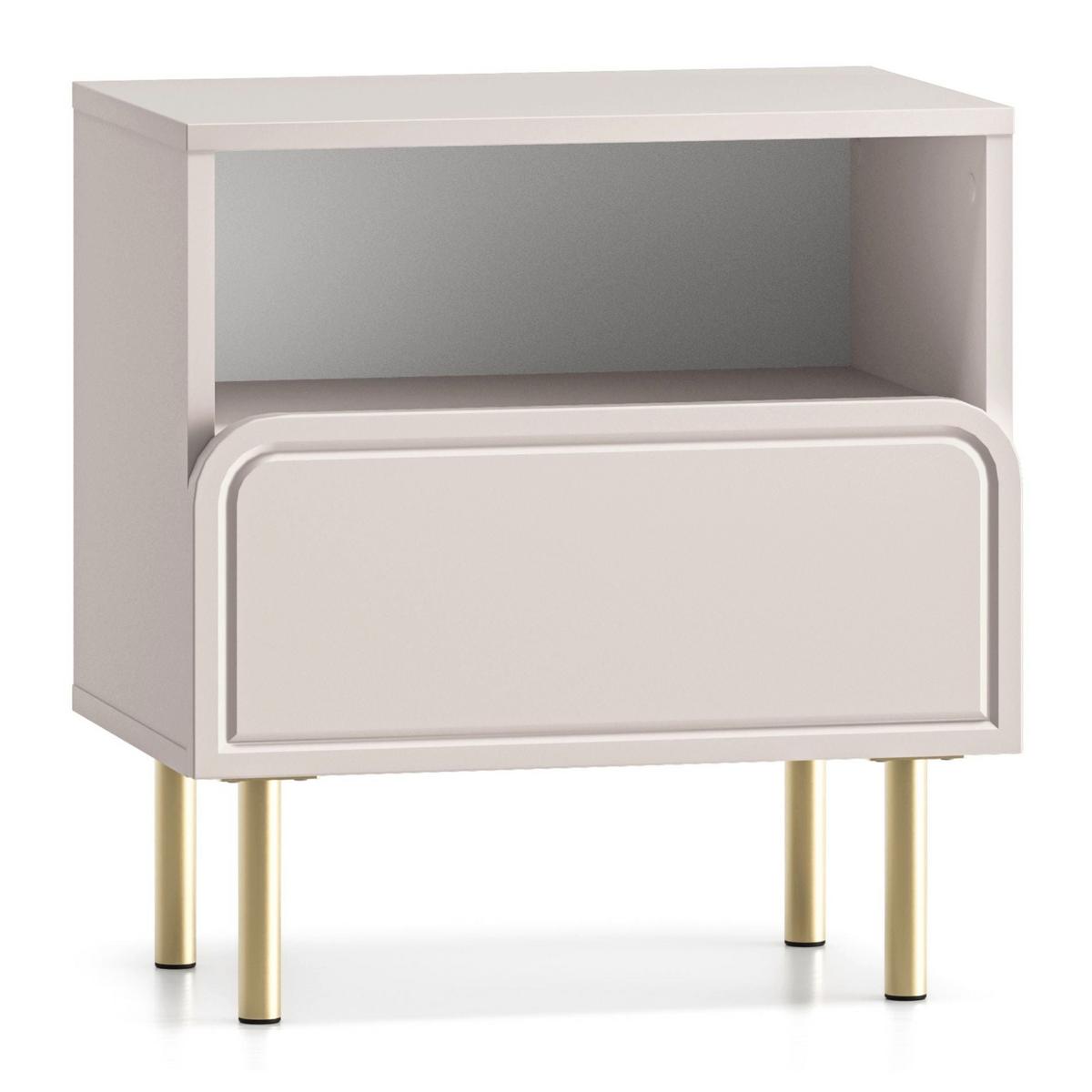NACHTTISCH Loppa Kaschmirbeige 50 cm - Taupe/Beige, Holzwerkstoff (50/53/32.2cm) - Selsey