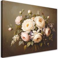 LEINWANDBILD Blumen 45x30cm - Braun, Textil (45/30cm) - Feeby