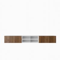 LOWBOARD CAVA 300/41/40 cm, Hängender TV-Schrank Weiß / Eichefarben - Eichefarben/Braun, Holzwerkstoff (300/41/40cm) - MASSENO