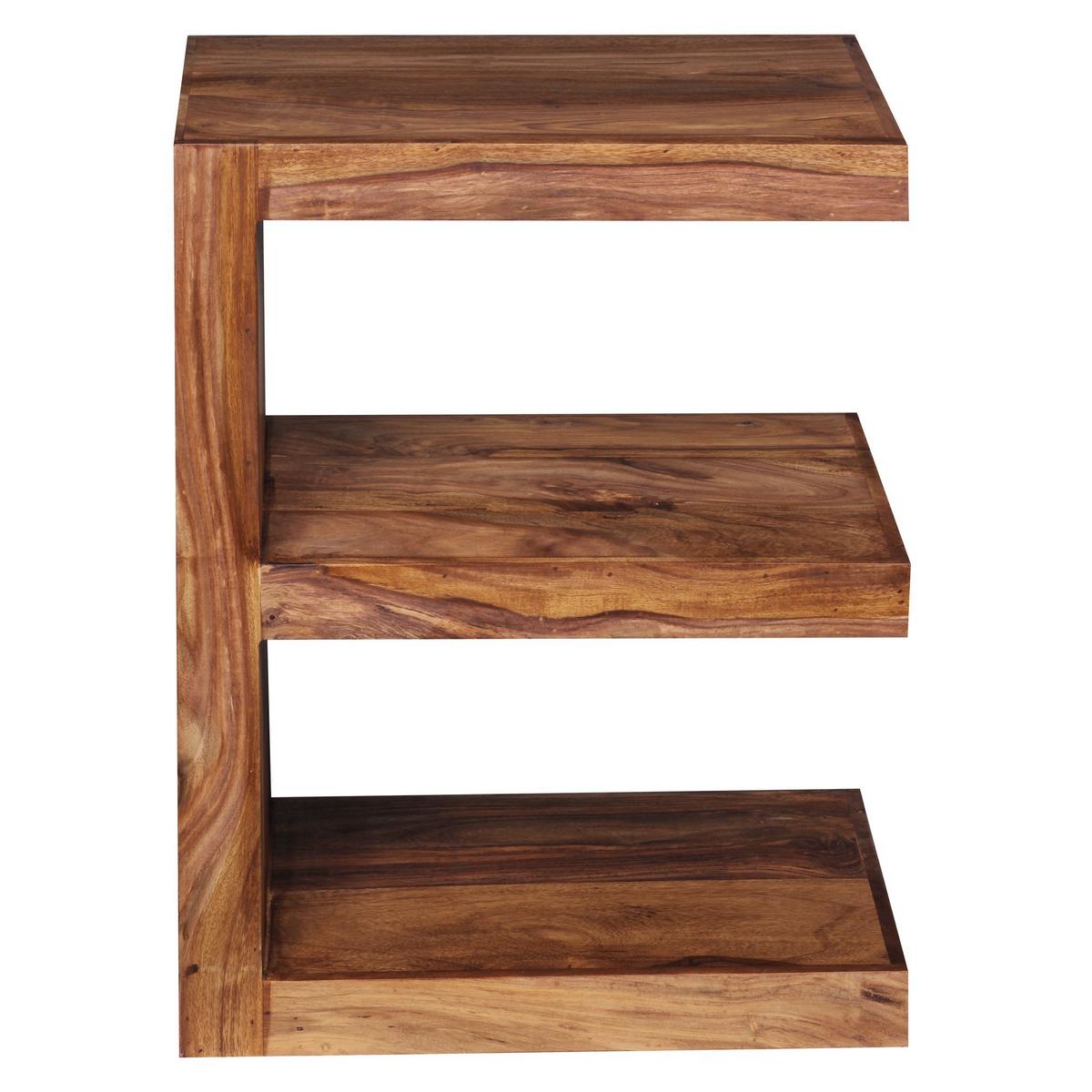 BEISTELLTISCH Massivholz E Cube Landhausstil Design MUMBAI, Dunkelbraun 30x45x60 cm - Dunkelbraun/Braun, Holz (45/30/60cm) - KADIMA DESIGN