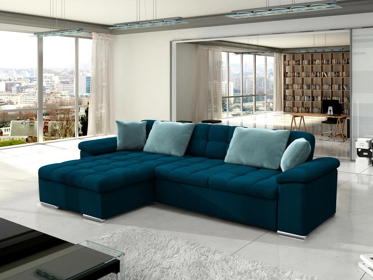 ECKSOFA Diana Premium, Seite: Links - Türkis, Holz/Textil (280/160cm) - MIRJAN24