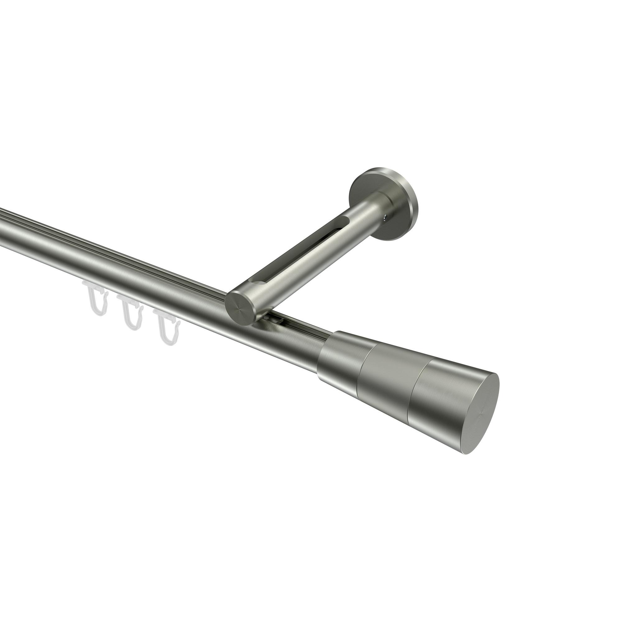 GARDINENSTANGE INNENLAUF Siteno Tanara 180 cm, 1-läufig, 20 mm Ø Edelstahl-Optik - Edelstahlfarben/Silberfarben, Metall (180cm) - INTERDECO