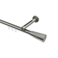 GARDINENSTANGE INNENLAUF Siteno Tanara 180 cm, 1-läufig, 20 mm Ø Edelstahl-Optik - Edelstahlfarben/Silberfarben, Metall (180cm) - INTERDECO
