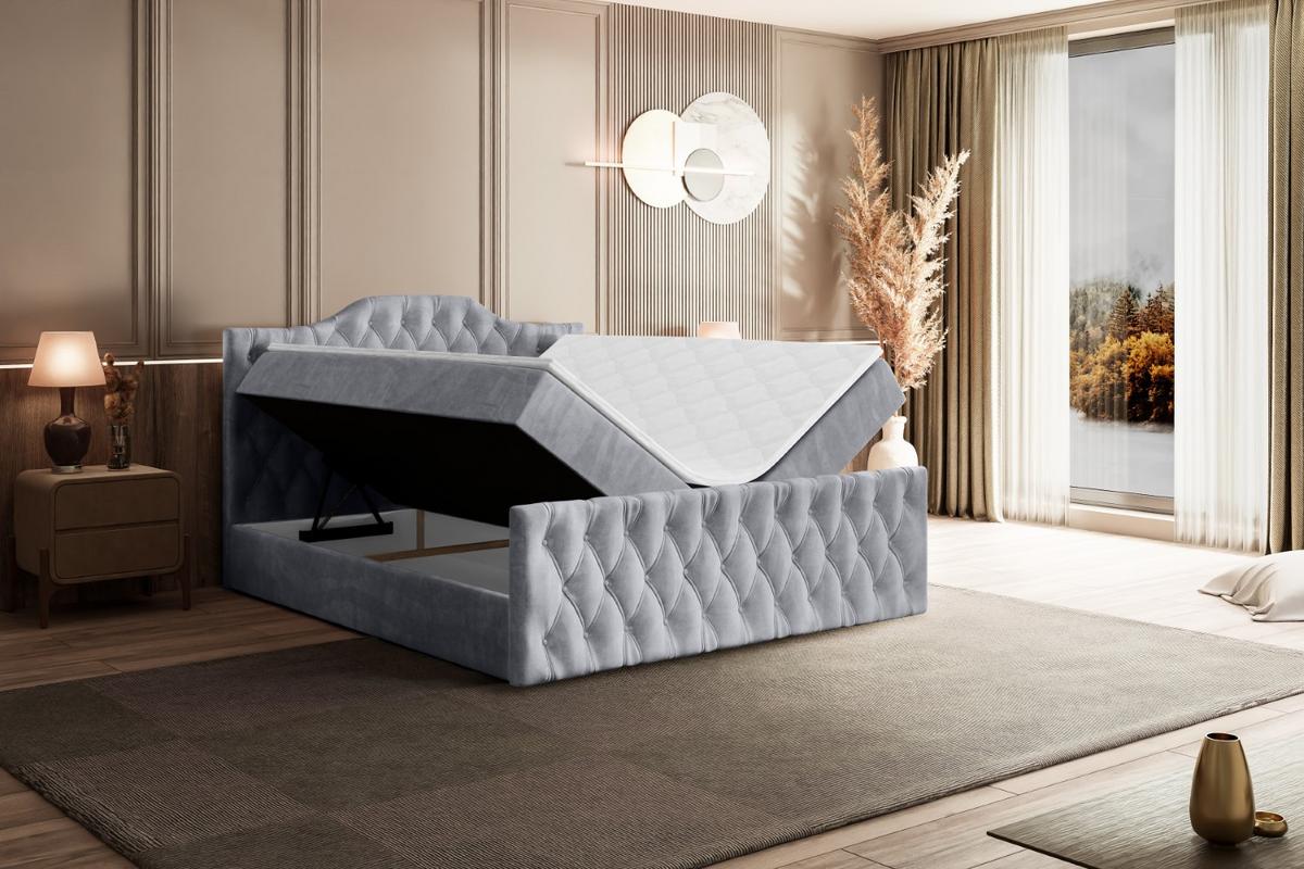 BOXBETT VILA-1-Z - 200x200 cm - H3 - Hellgrau - Hellgrau, Holzwerkstoff (200/200cm) - ALTDECOR