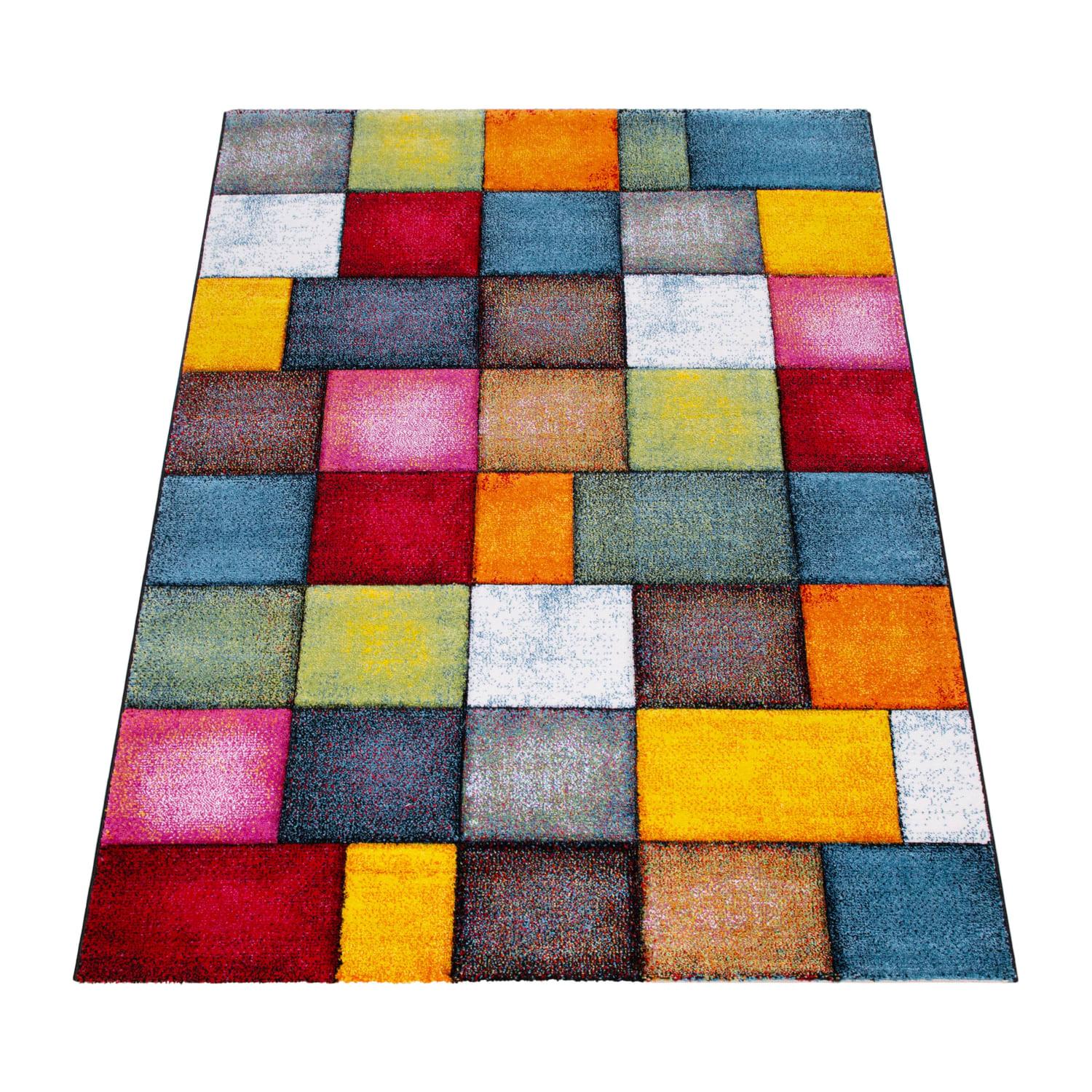 KURZFLORTEPPICH, kariert, aus Polypropylen, Florhöhe 12 mm, Mehrfarbig, 240 x 330 cm - Multicolor, Textil (330/240cm) - KADIMA DESIGN