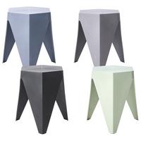GARTENHOCKE 4er-Set Hellgrün Karavos - Blau/Multicolor, Kunststoff (36/45/32cm) - Beliani