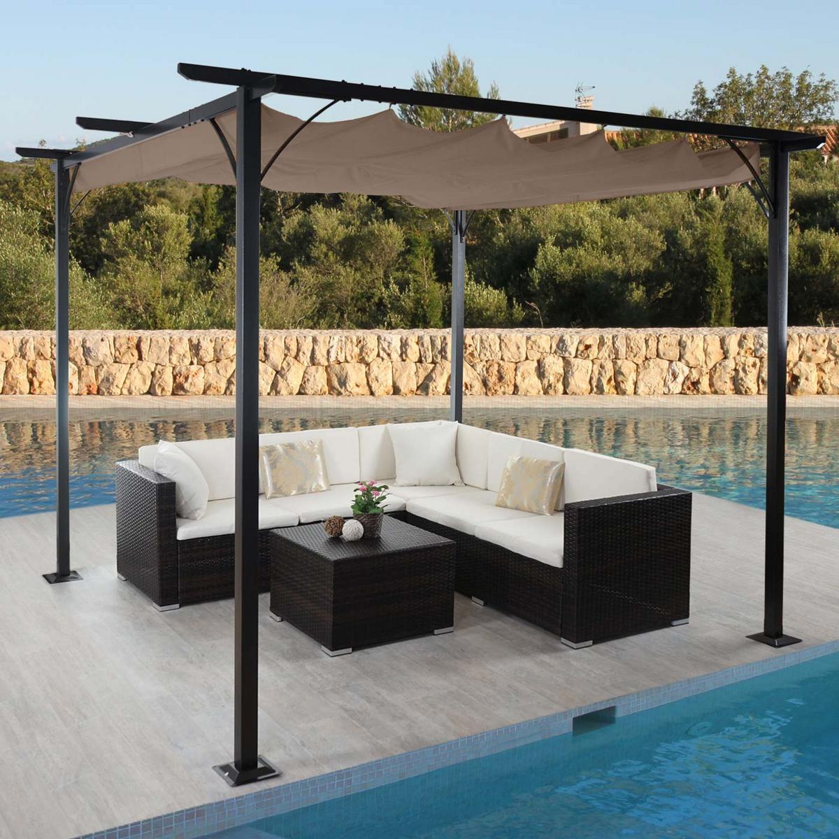 PERGOLA Taupe, Braun - Taupe/Braun, Metall (300/232/300cm) - MCW