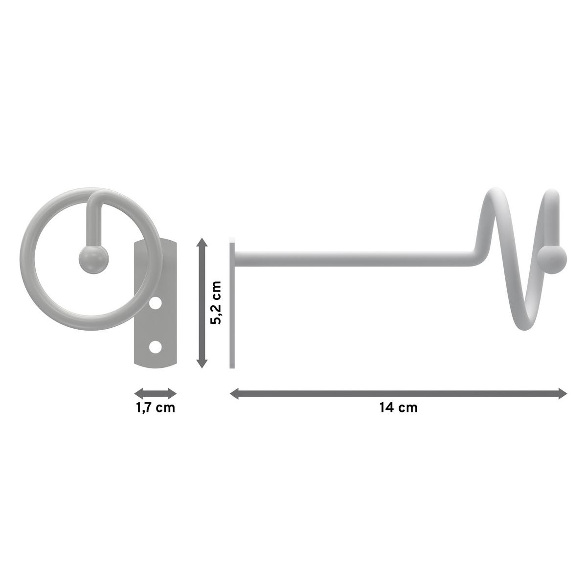 DRAPIERHAKEN für Gardinen / Vorhänge, Weiß, Packung 1 Paar - Weiß, Metall (13.8/5.8/5.8cm) - INTERDECO
