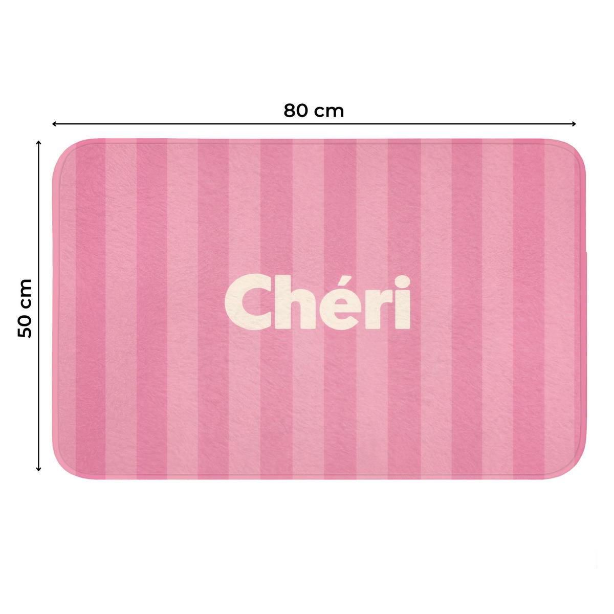 WC-VORLEGER Gestreift - Rosa - Chéri Toilettenteppich 80x50 cm - Pink, Textil (80/1cm) - OnlyWow