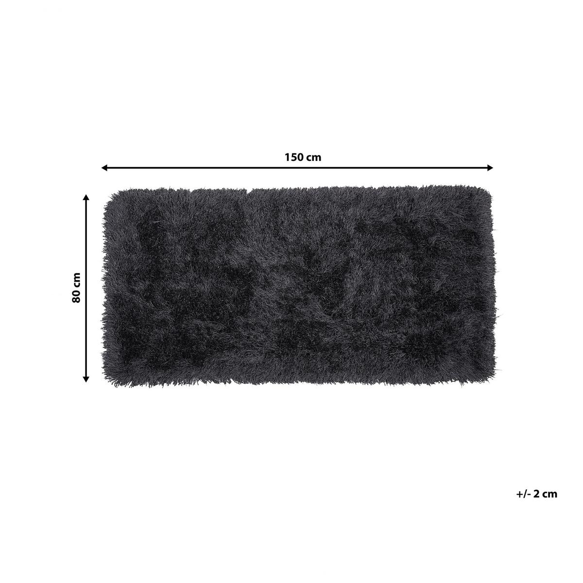 SHAGGY-TEPPICH Cide 150/80 cm - Schwarz, Kunststoff (80/150cm) - Beliani