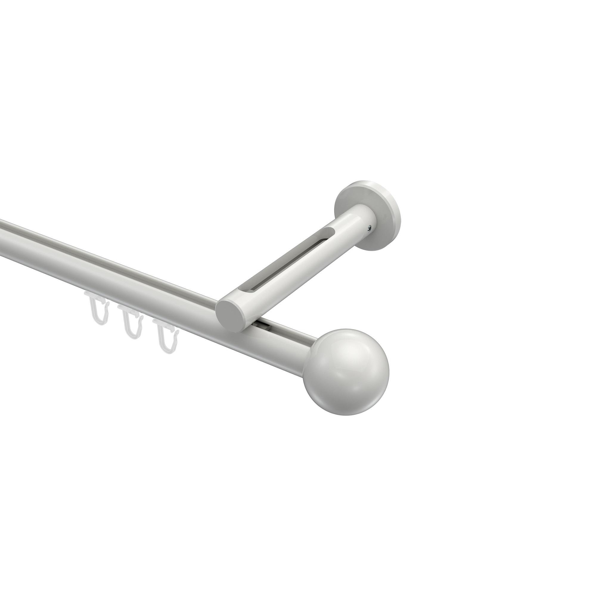 GARDINENSTANGE INNENLAUF Siteno Luino 360 cm (geteilt in 2 x 180 cm), 1-läufig, 20 mm Ø Weiß - Weiß, Metall (360cm) - INTERDECO