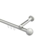 GARDINENSTANGE INNENLAUF Siteno Luino 600 cm (geteilt in 3 x 200 cm), 1-läufig, 20 mm Ø Weiß - Weiß, Metall (600cm) - INTERDECO