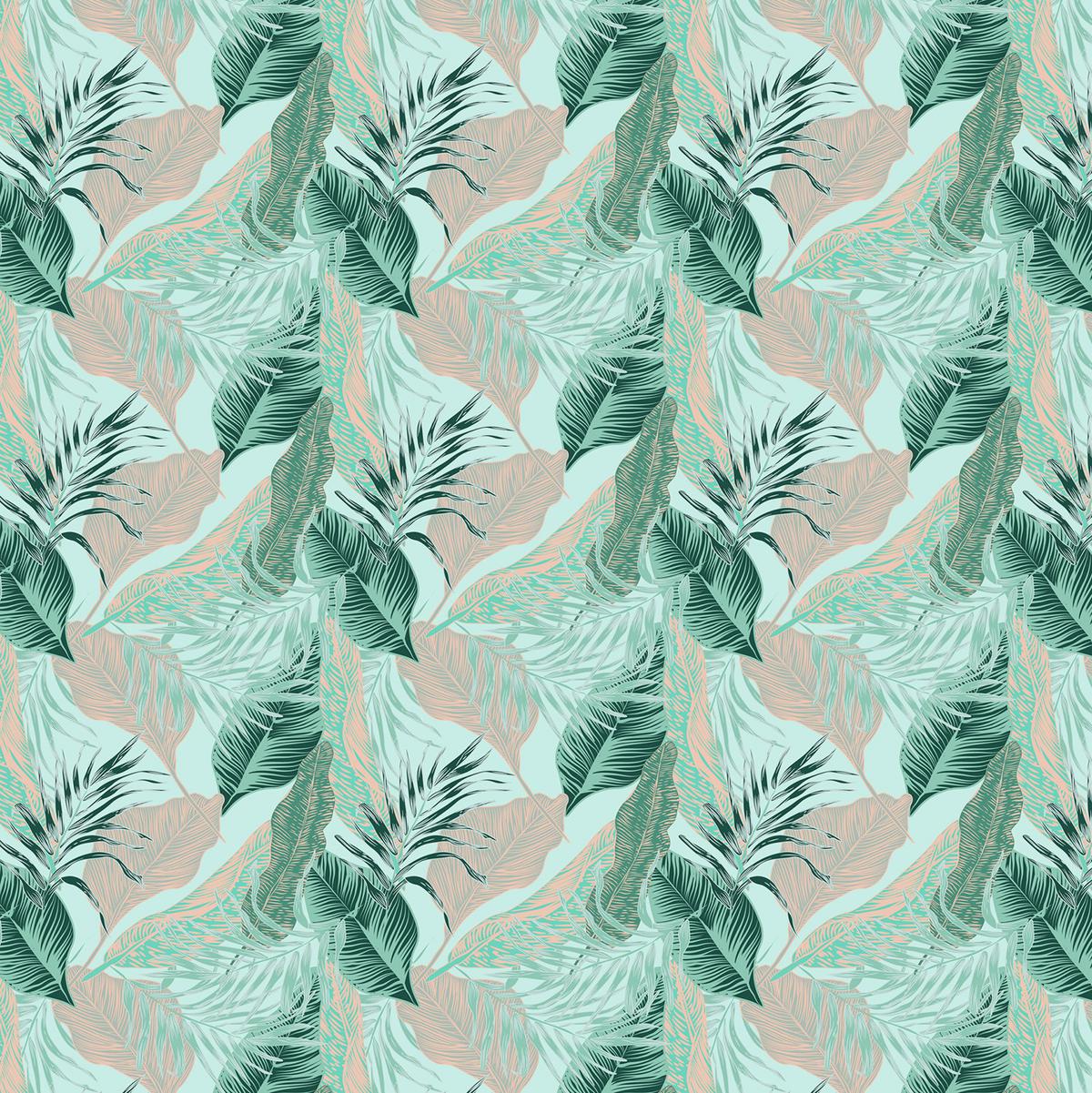 VERDUNKELUNGSROLLO 100x100 cm Tropische Blätter - Blau, Textil (100/100cm) - TULUP