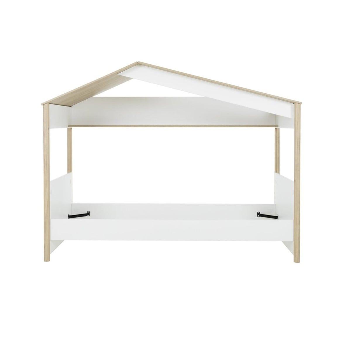 HAUSBETT 90x200 cm – MATIS - Eichefarben/Weiß, Holzwerkstoff (200/90cm) - Calicosy