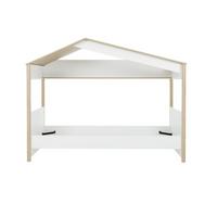 HAUSBETT 90x200 cm – MATIS - Eichefarben/Weiß, Holzwerkstoff (200/90cm) - Calicosy