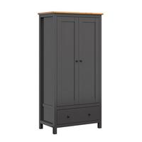 SCHRANK 2 Türen Duck Anthrazitgrau und Holz - Grau, Holzwerkstoff (101/203/57cm) - Petits-meubles