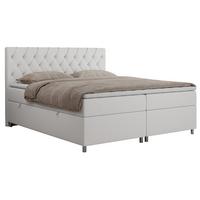 BOXBETT ROMA 120/200 - Weiß Kunstleder - H3 - Weiß, Holz/Textil (120/200cm)