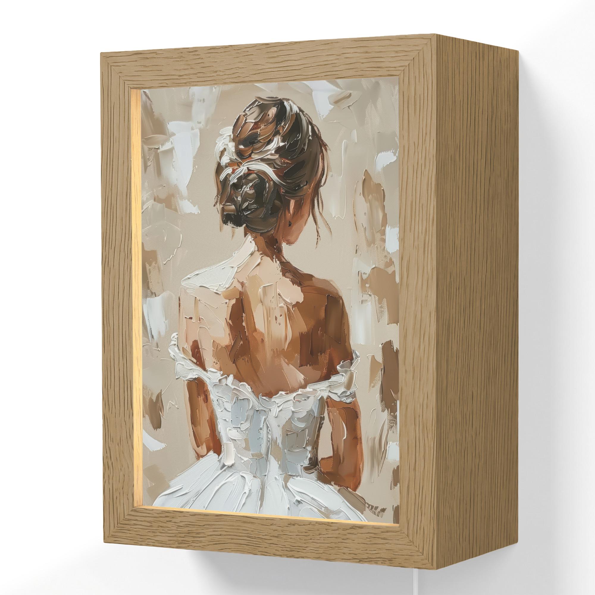 WANDLEUCHTE Frau - Farbe - Abstrakt - Beige - Modern 15x20 cm - Hellbraun, Holzwerkstoff (15/20/8cm) - OnlyWow