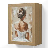 WANDLEUCHTE Frau - Farbe - Abstrakt - Beige - Modern 15x20 cm - Hellbraun, Holzwerkstoff (15/20/8cm) - OnlyWow