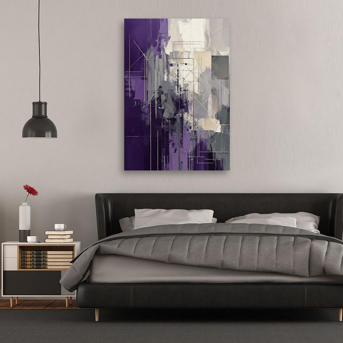 LEINWANDBILD Abstraktion 60x90cm - Lila, Textil (60/90cm) - Feeby