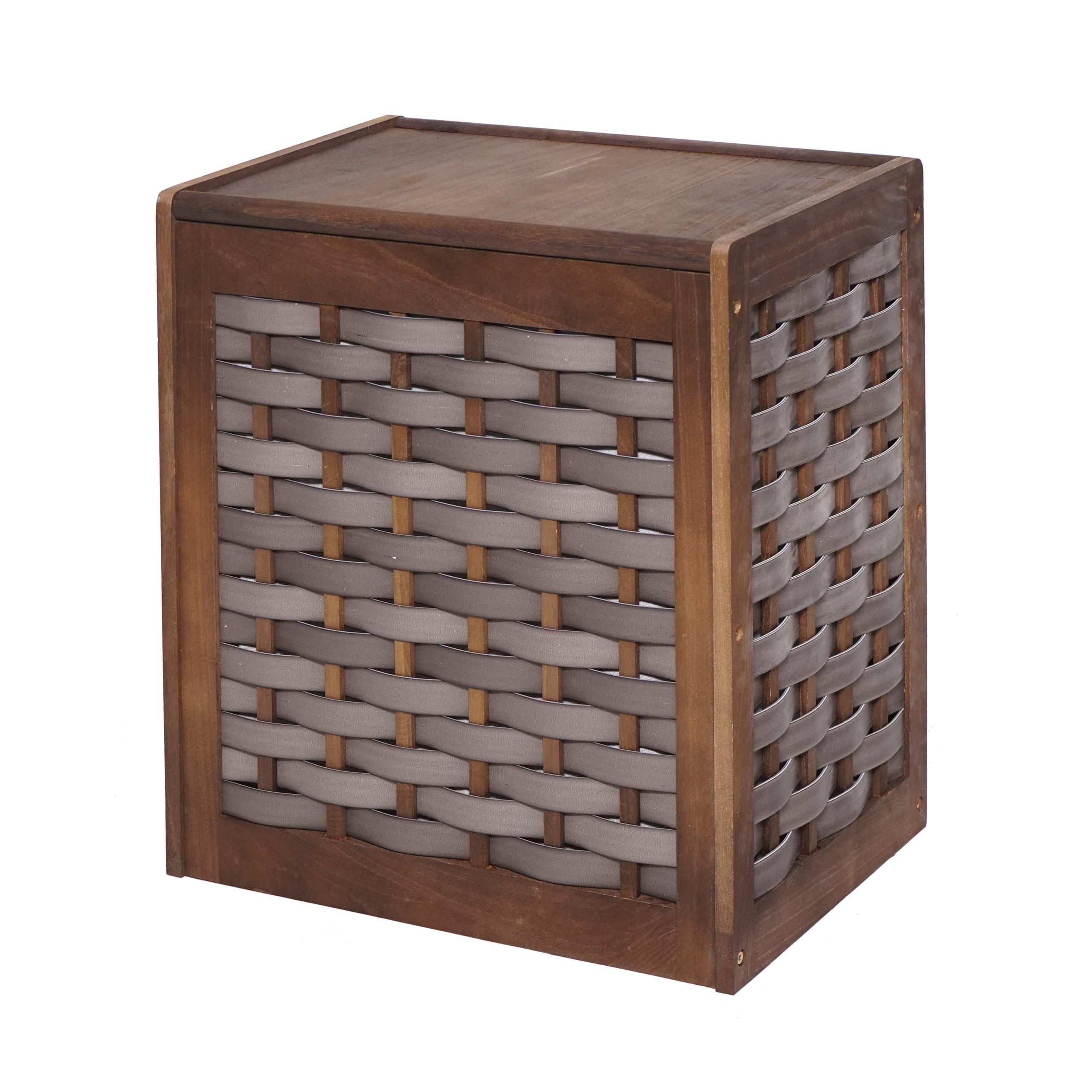 WÄSCHEKORB Braun, Grau - Braun/Grau, Holz (51/61/35cm) - MCW