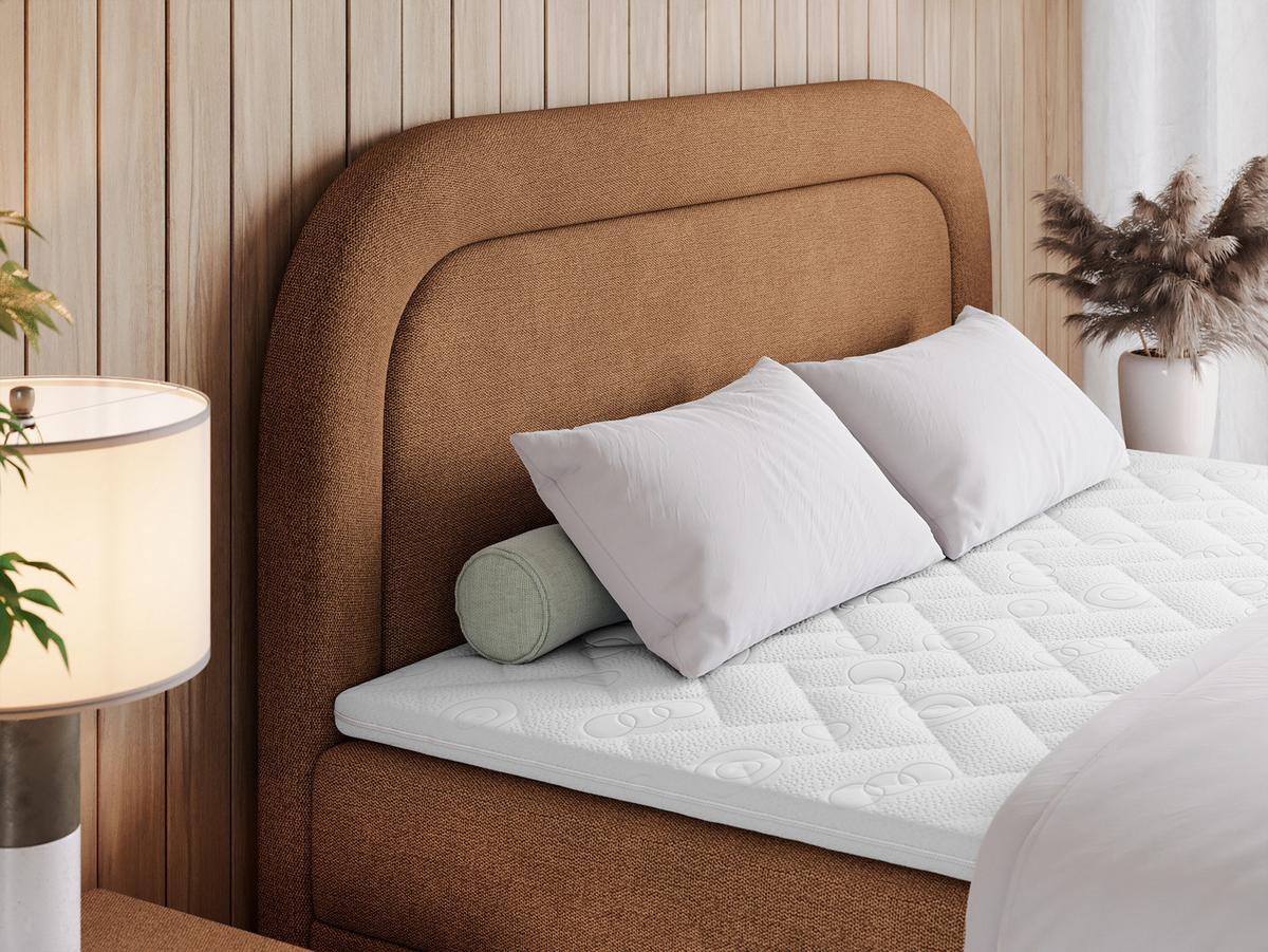 BOXBETT EIRA 180/200 Orange Struktur - H4 - Silberfarben/Orange, Holz/Textil (180/200cm) - MKS